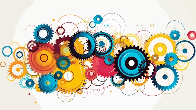 Innovative Gears Design Vector Illustration on Background for Technology Concepts