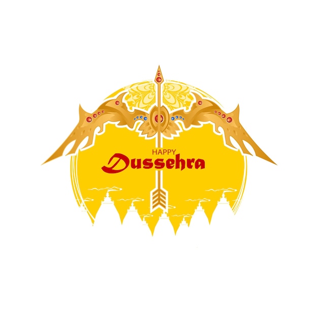 innovative vector illustration of Happy Dussehra festival of India.