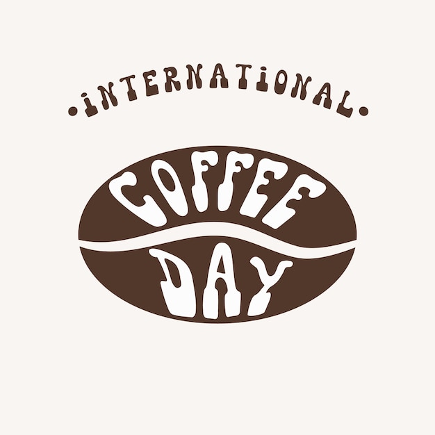 Inscription International coffee day in retro style