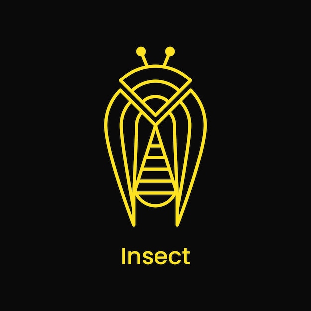 Insect Logo Concept. Yellow and Black. Logo, Icon, Symbol, Emblem, Mascot and Sign