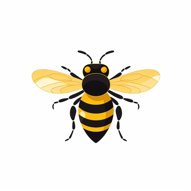 insect vector nature bee illustration honey isolated design background white animal yello