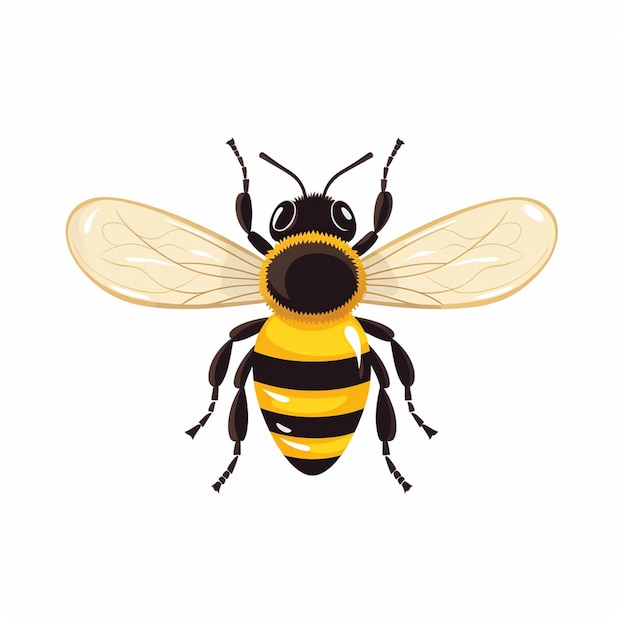 insect vector nature bee illustration honey isolated design background white animal yello