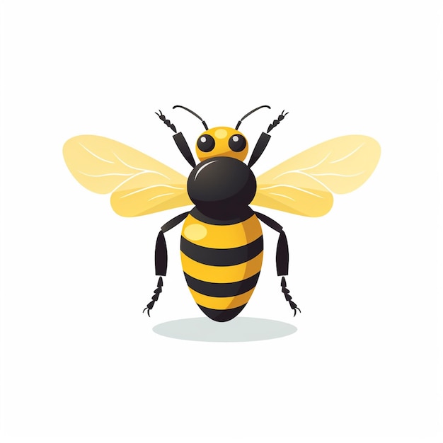 insect vector nature bee illustration honey isolated design background white animal yello