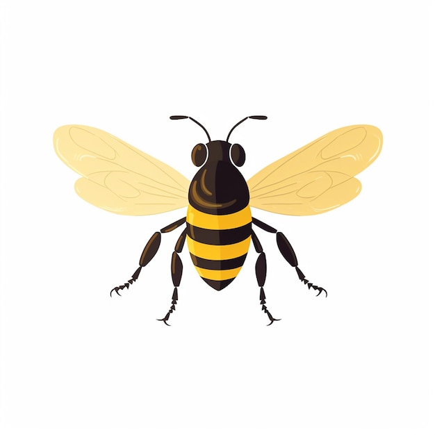 insect vector nature bee illustration honey isolated design background white animal yello