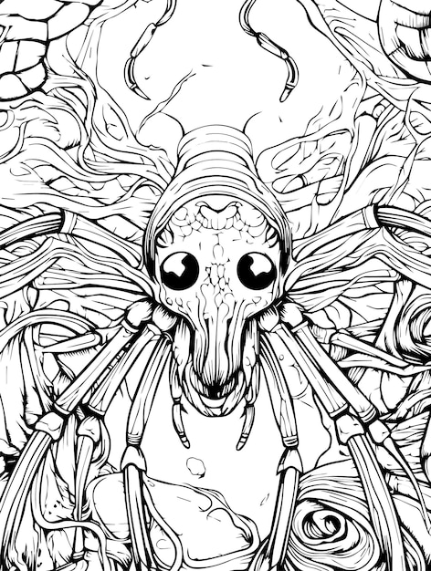 Vector insects coloring book page