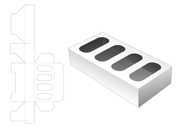 Inserts supporter box die cut template