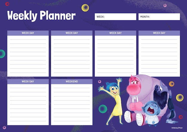 Inside Out 2 Weekly Planner