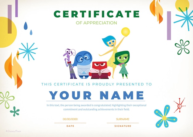 Inside Out Certificate