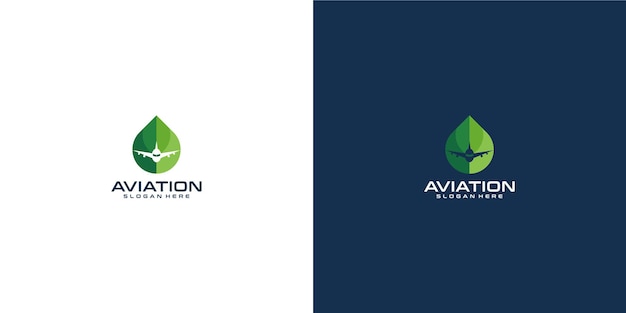 Inspiration for flight aviation and leaf logo design