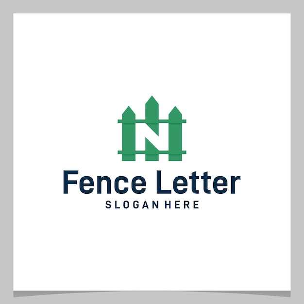 Inspiration logo design fence with initial letter N logo. Premium vector