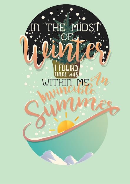 Inspirational Winter Season Quote Typography Design