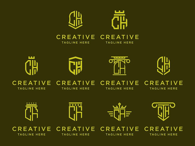 Inspiring logo design Set for companies from the initial letters CH logo icon. -Vectors