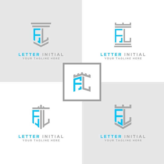 Inspiring logo design Set for companies from the initial letters of the FL logo icon