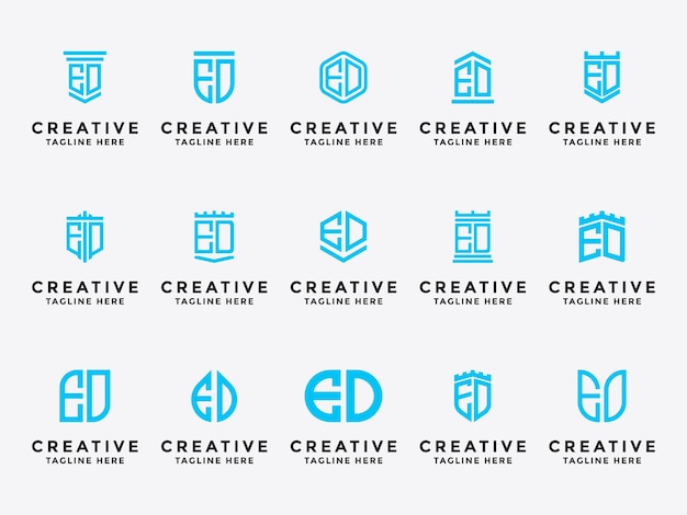 inspiring logo designs for companies from the Set initial letters of the ED logo icon Vectors