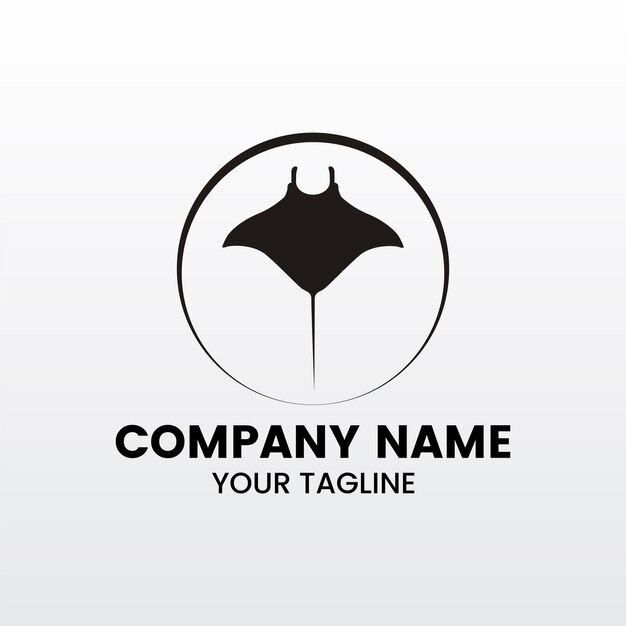 Inspiring minimalist silhouette stingray logo template