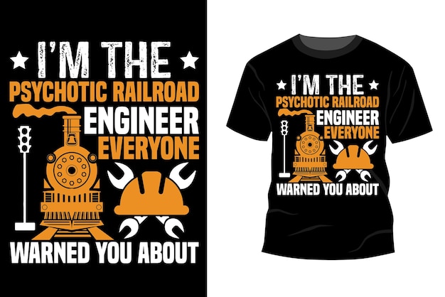 Inspiring motivation quote with text Custom train engineer vector typography t shirt design