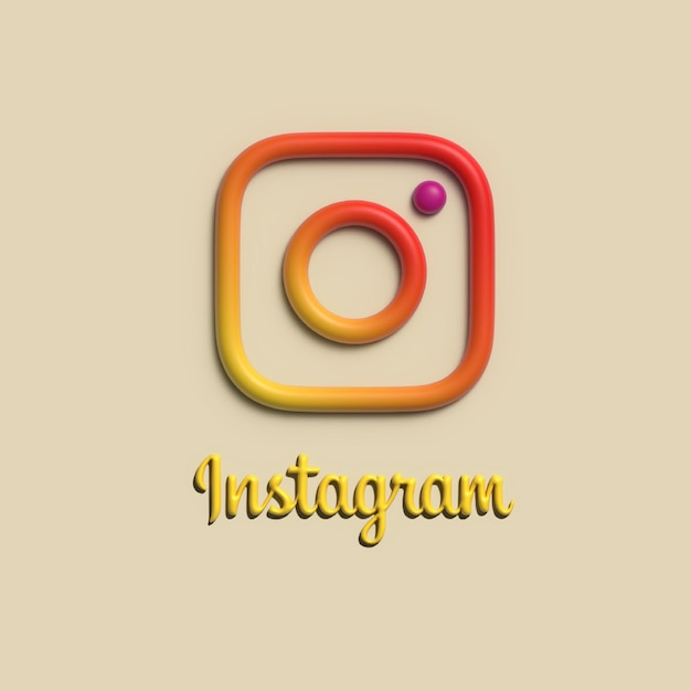 Instagram 3D logo Design