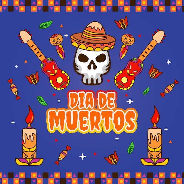 Instagram ad post saying Daa de muertos the concept is full of mystery