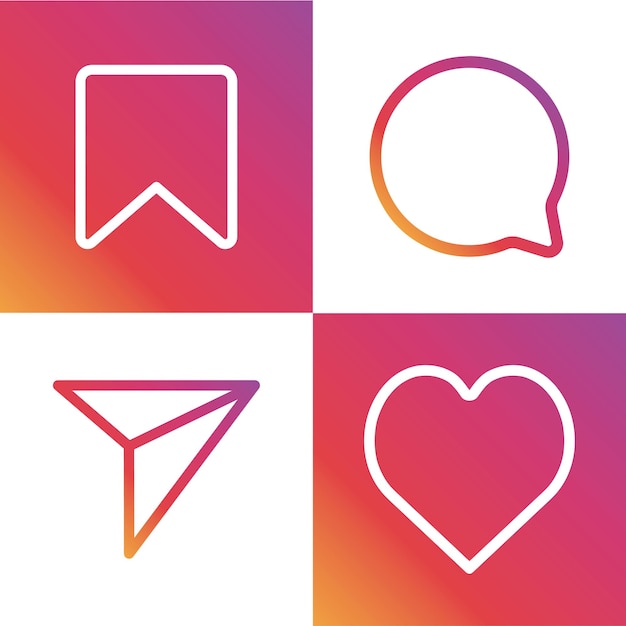 instagram element set icon template gradient colour