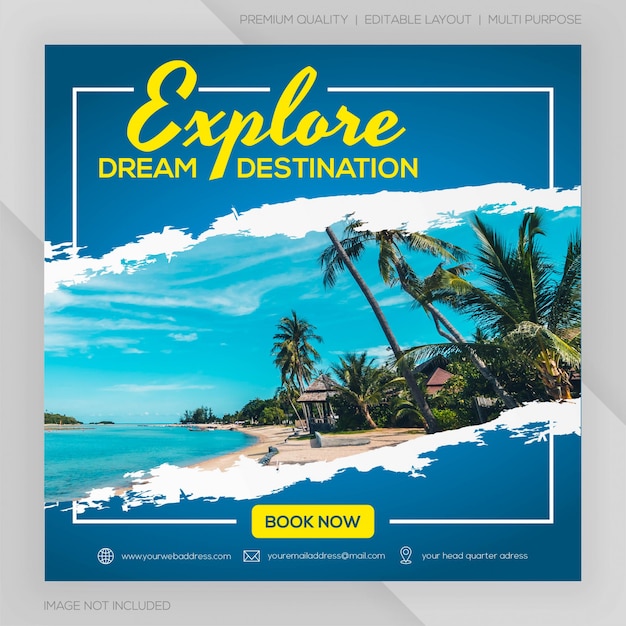 instagram feed post travel template Premium