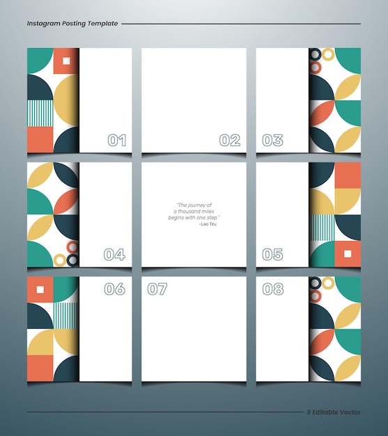 Instagram Feed Posting Template - Geometric Theme