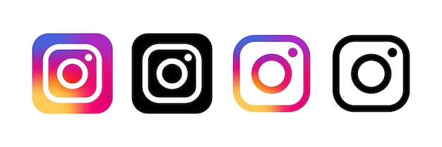 Instagram icon set Social media concept Vector Zaporizhzhia Ukraine December 14 2021