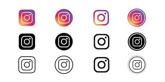 Instagram icon symbol collection