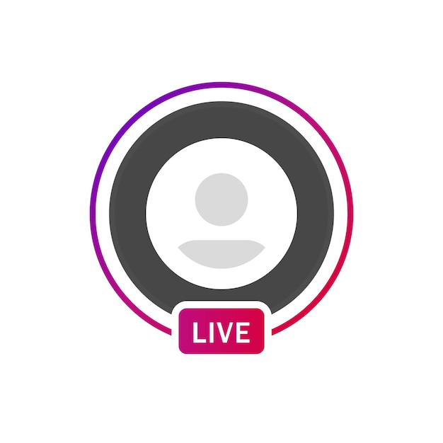 Instagram live frame profile gradient circle for social media live streaming or icon avatar