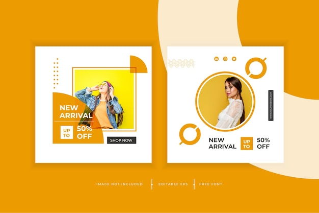 Instagram post fashion sale social media and web banner template Premium