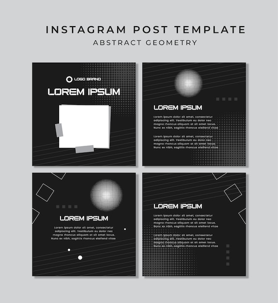 Vector instagram post template abstract geometry