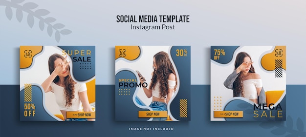 Instagram post template collection, fashion sale