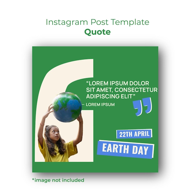 Instagram post template quote Earth Day