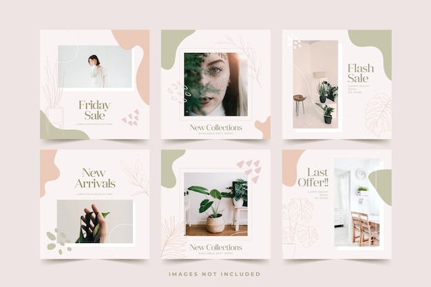 instagram post template set