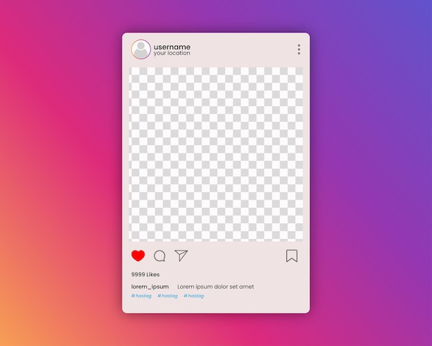 Instagram post template vector mockup