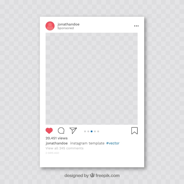 Instagram post with transparent background