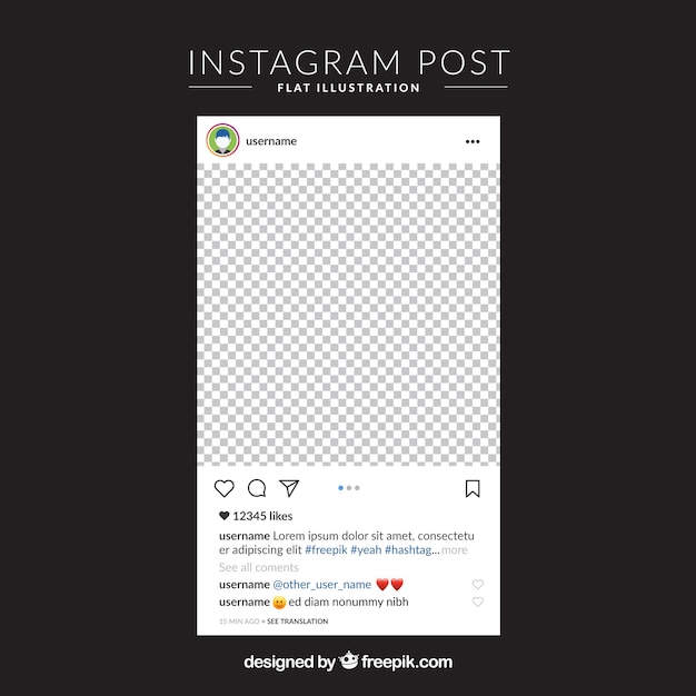 Instagram post with transparent background