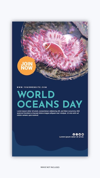 Instagram post world oceans day template