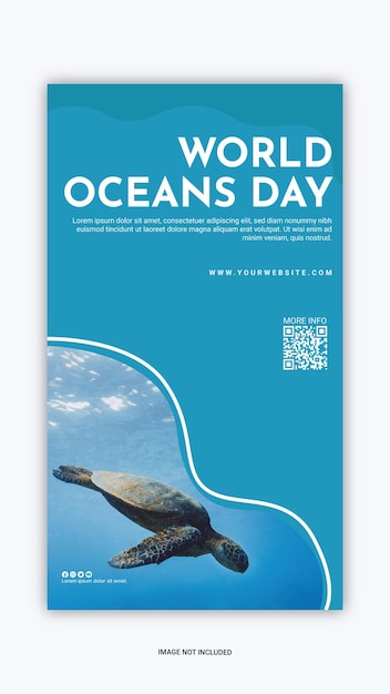 Instagram post world oceans day template