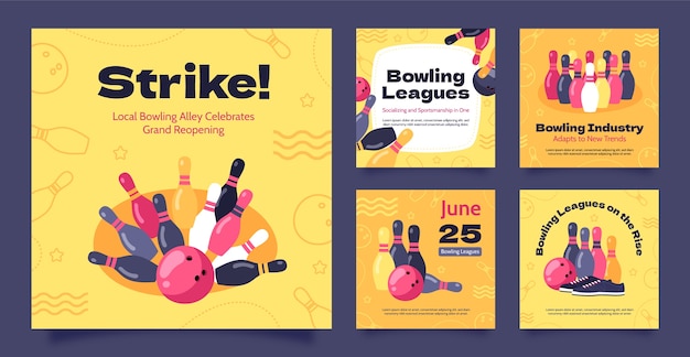 Instagram posts collection for bowling championship