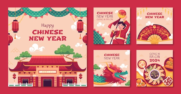 Instagram posts collection for chinese new year festival