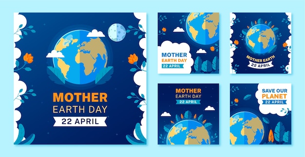 Instagram posts collection for earth day celebration