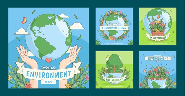 Instagram posts collection for world environment day celebration