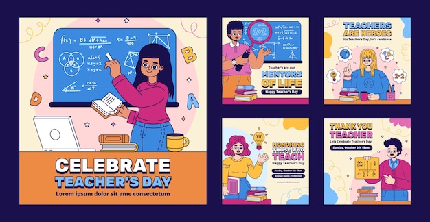 Instagram posts collection for world teacher's day