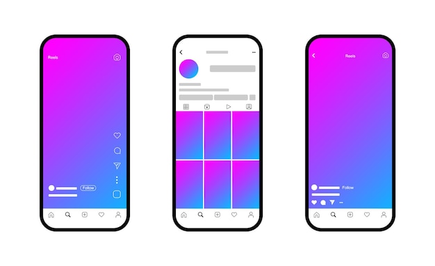 Instagram reels interface template set