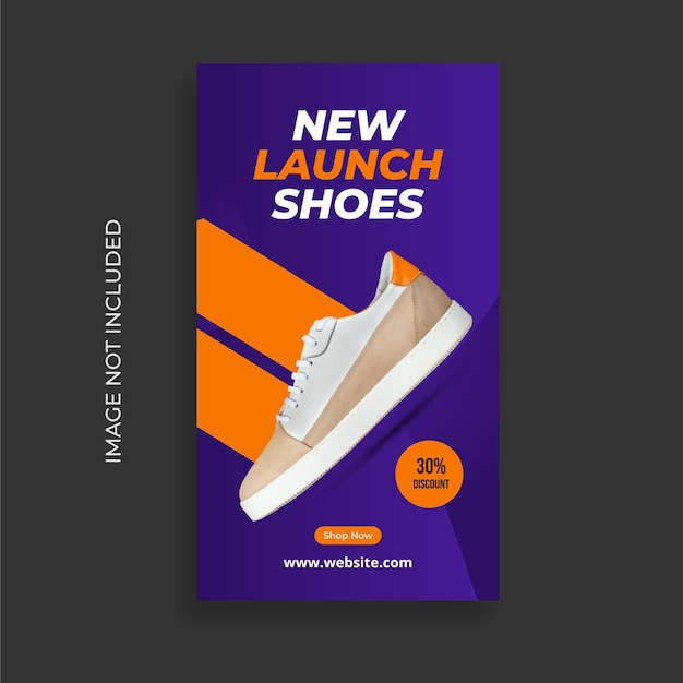 Instagram shoes product sale story and web banner flyer design template