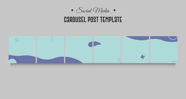 Instagram and social media carousel post template with six page