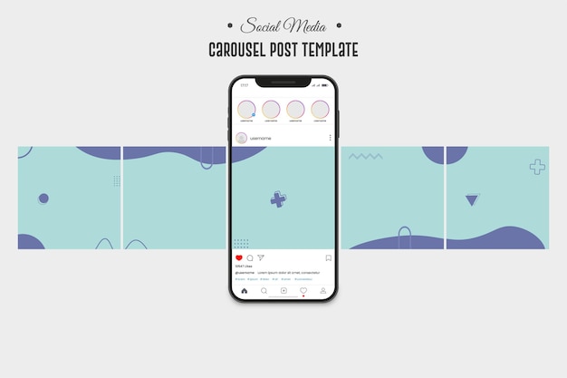 Instagram and social media carousel post template