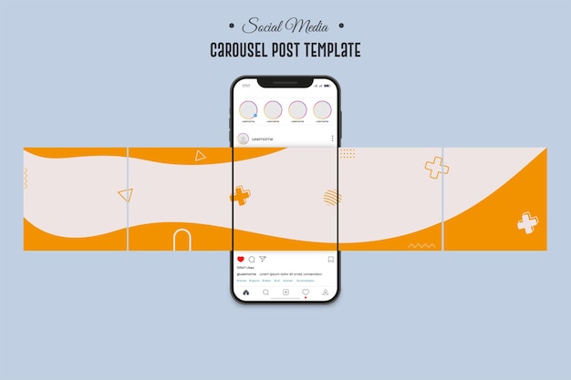 Instagram and social media carousel post template