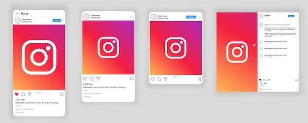 Instagram Social Media Post Vector Mockup Template Instagram post comments reply