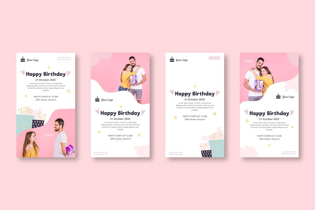 Instagram stories collection for birthday celebration